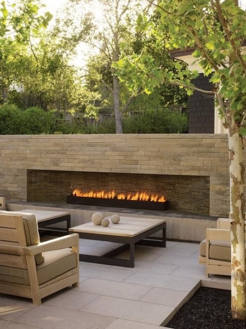 Outdoor Fireplace - Interior Walls Designs