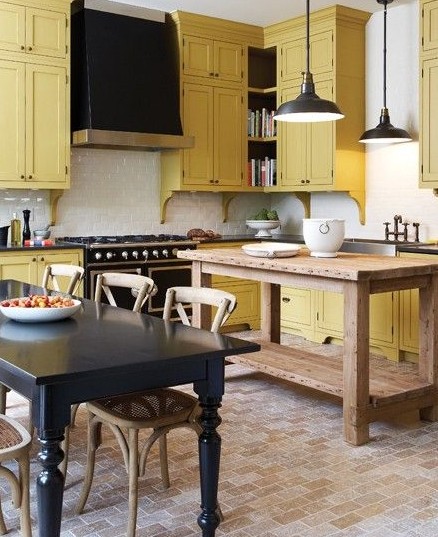 Mustard Colored Kitchen Cabinets