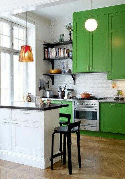 Painted Cabinets - Green - Blog by Interior Walls Designs