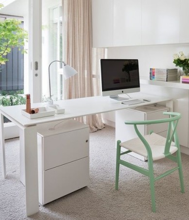 Home Office with Rolling File Cabinet